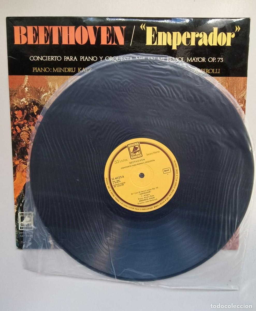 Discos de vinilo: LP. BEETHOVEN. EMPEROR. KATZ. BARBIROLLI - Foto 2
