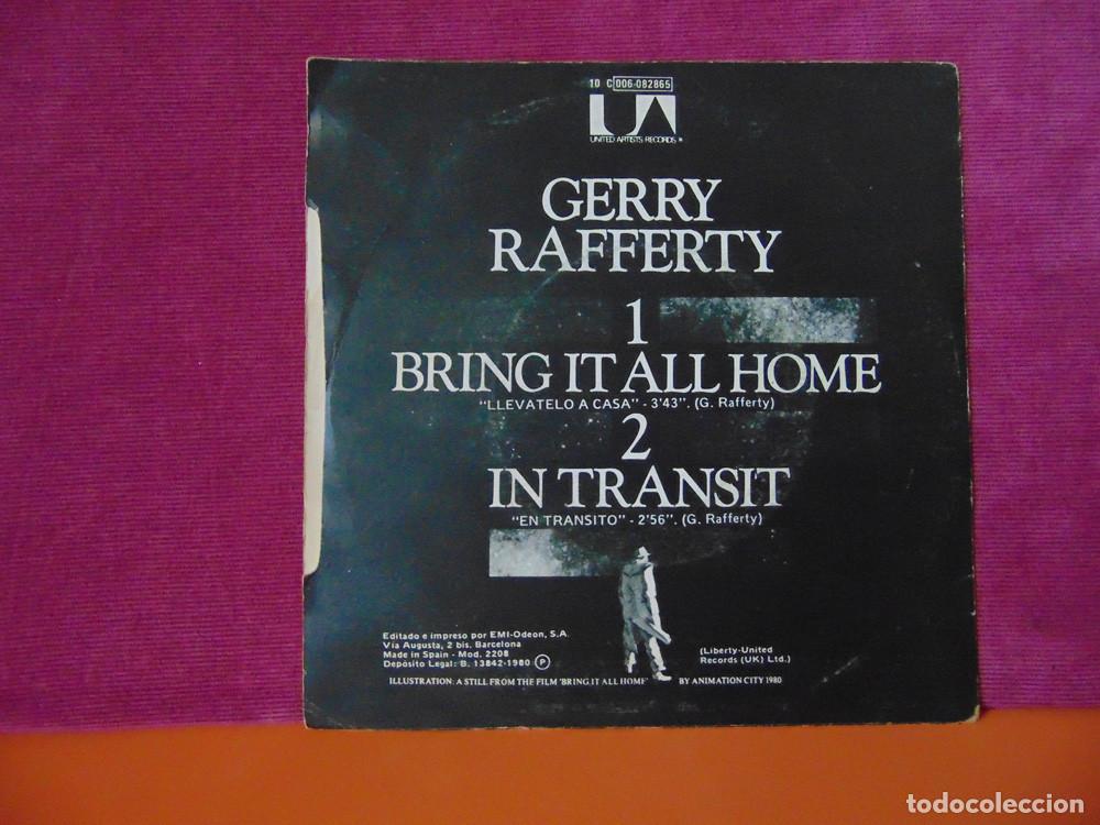 Discos de vinilo: GERRY RAFFERTY - BRING IT ALL HOME - SINGLE 1980 - Foto 4