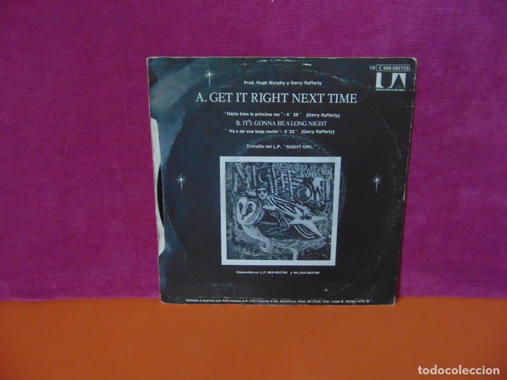 Discos de vinilo: GERRY RAFFERTY - GET IT RIGHT NEXT TIME - SINGLE 1979 - Foto 3