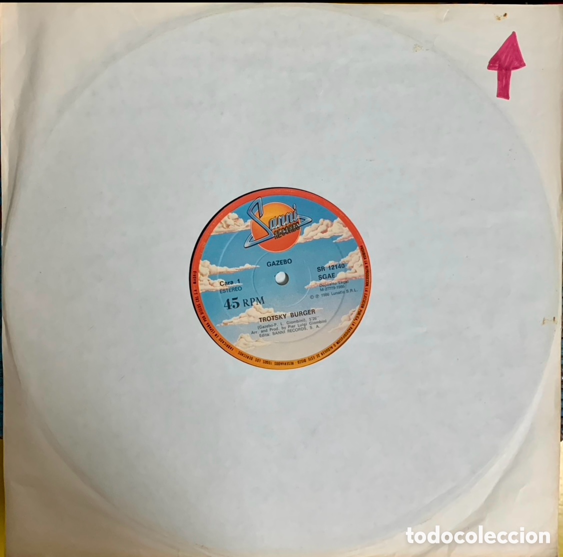 Discos de vinilo: Disco Vinilo S&uacute;per Single. Gazebo. &ldquo;Trotsky Burguer&rdquo;. 1986. - Foto 1