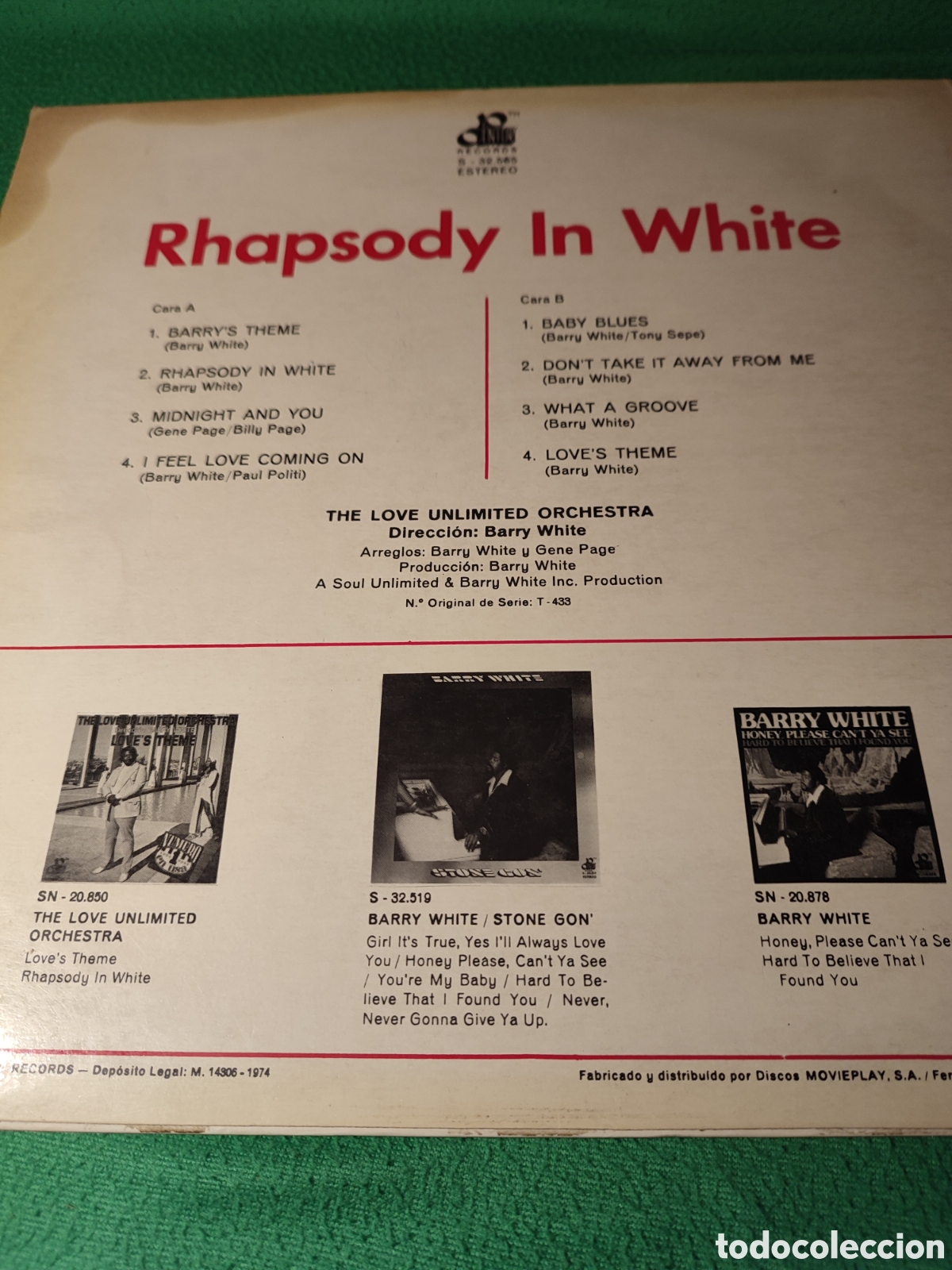 Discos de vinilo: Barry White & The Love Unlimited Orchestra - Foto 2