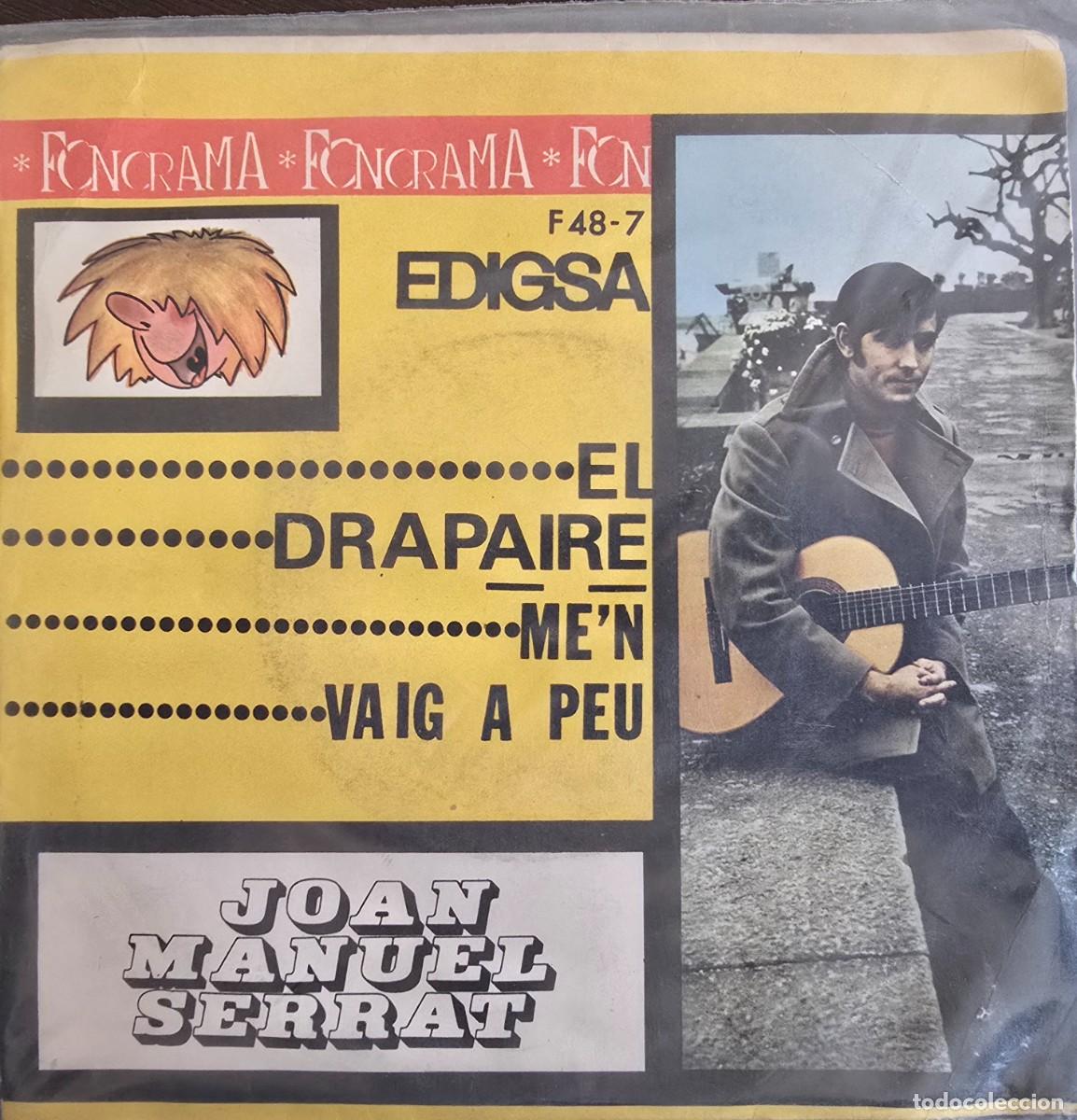 Discos de vinilo: Disco Vinilo single Joan Manuel Serrat: Drapaire y Me&acute;n vaig a peu - Foto 1