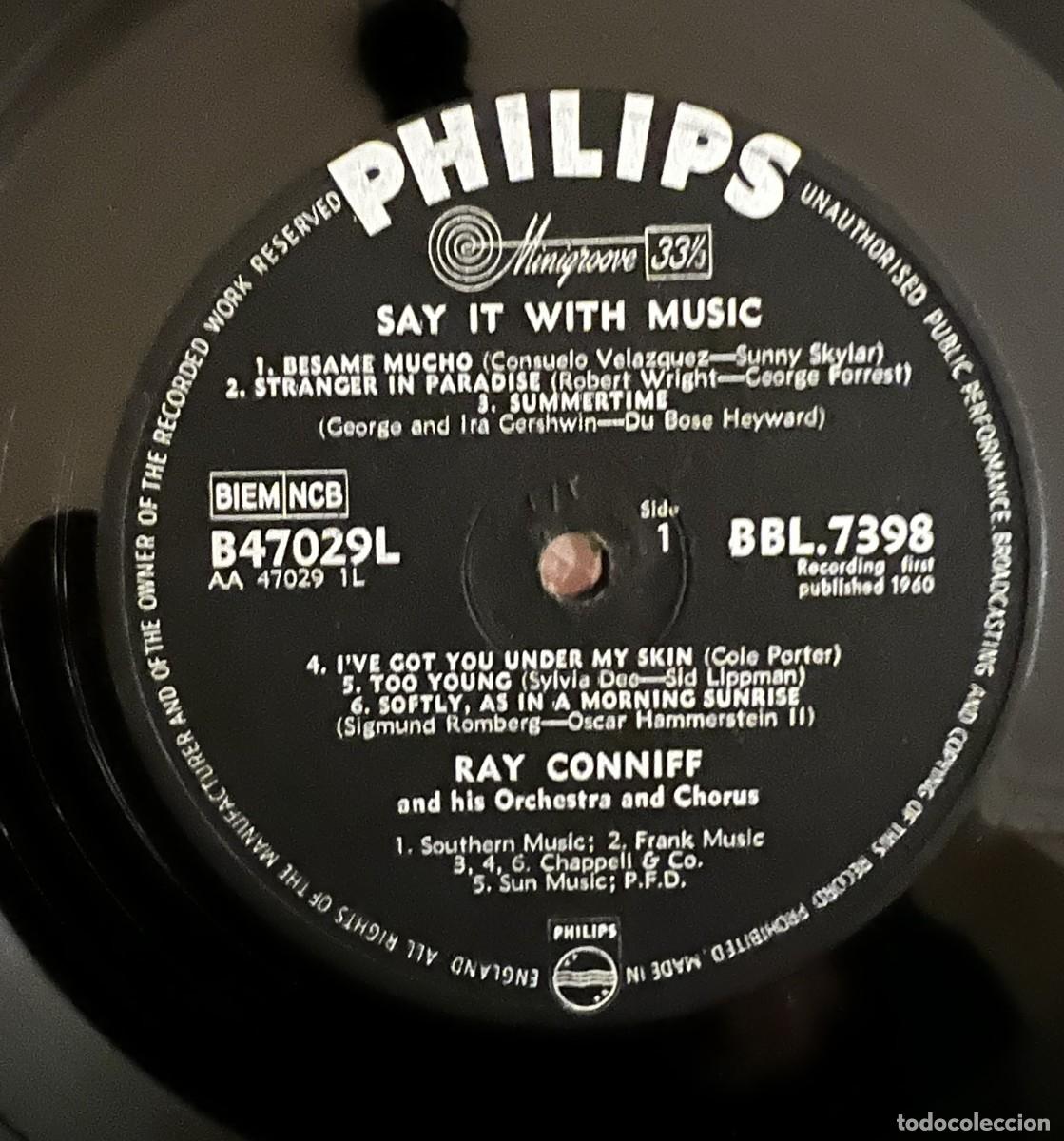Discos de vinilo: Vinilo LP RAY CONNIFF &rdquo;Say it with music&rdquo; - Foto 4