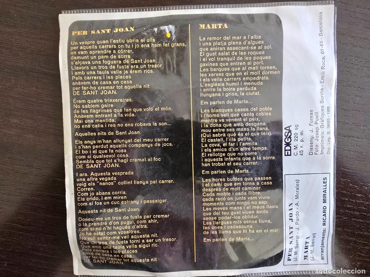 Discos de vinilo: Disco vinilo single Joan Manuel Serrat - Foto 2