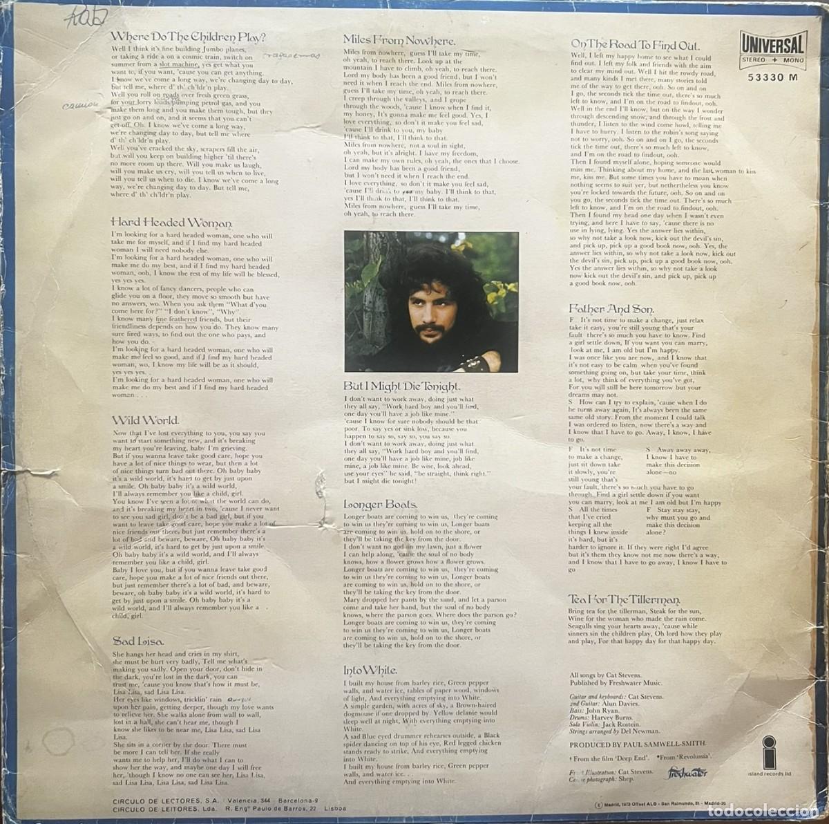 Discos de vinilo: Vinilo LP CAT STEVENS &rdquo;Tea for Tillerman&rdquo; - Foto 2