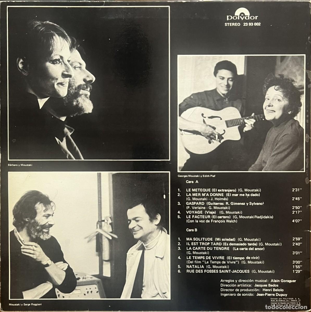 Discos de vinilo: Vinilo LP GEORGES MOUSTAKI Polydor 1970 - Foto 2