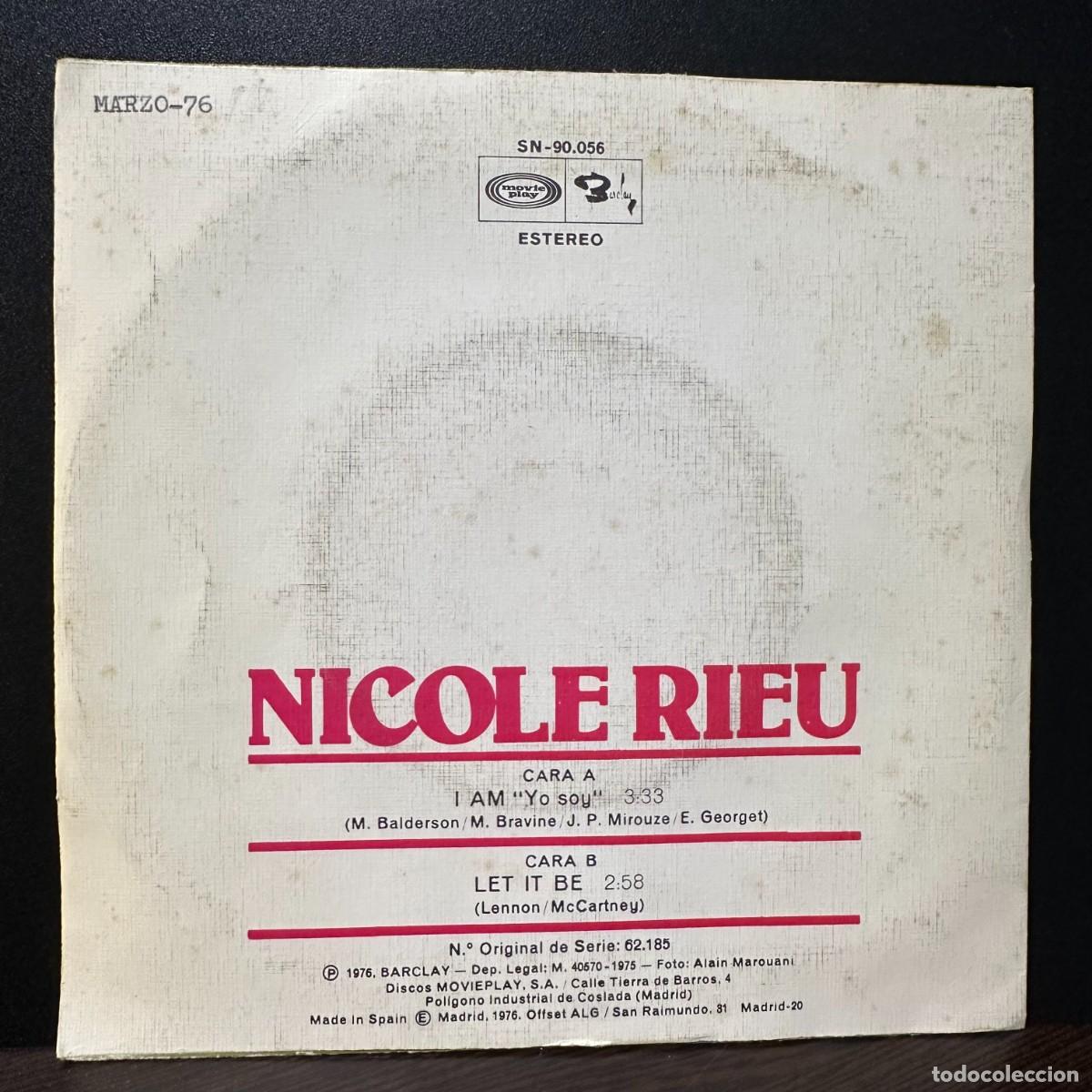 Discos de vinilo: Nicole Rieu - I Am (7&rdquo;, Single) - Foto 2