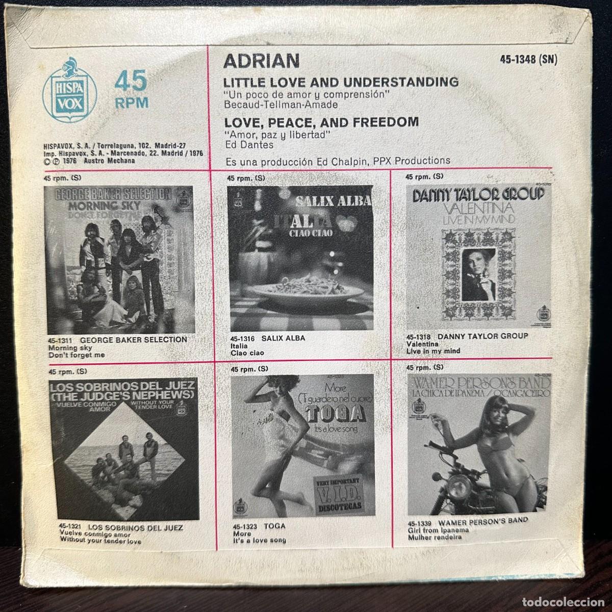 Discos de vinilo: Adrian - Little Love And Understanding (7&rdquo;, Single) - Foto 2