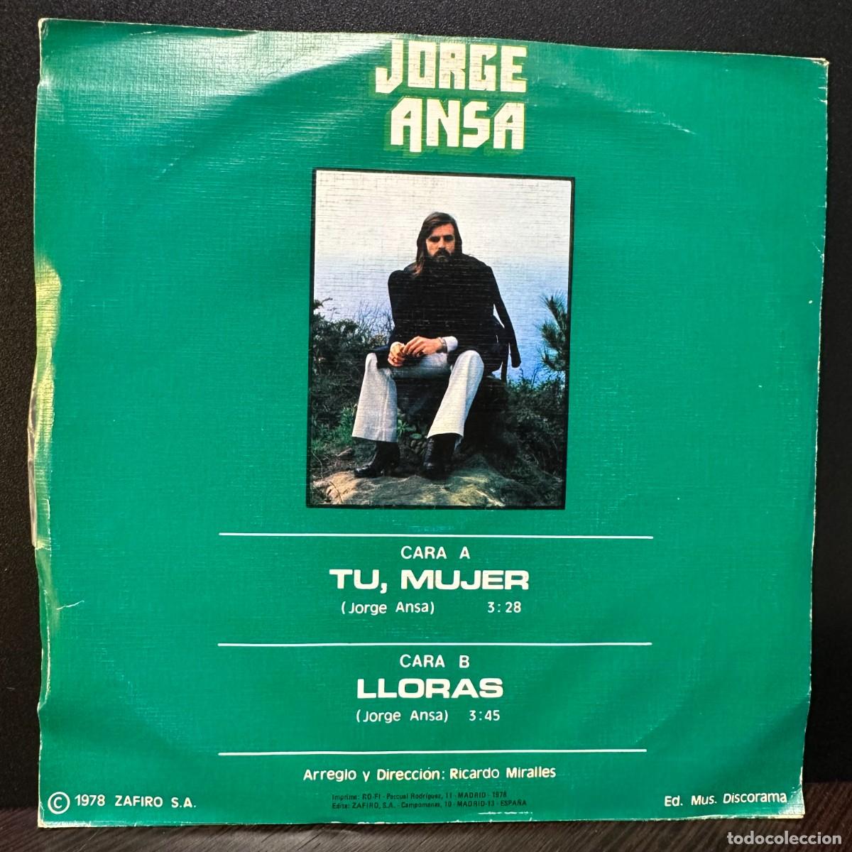 Discos de vinilo: Jorge Ansa - Tu, Mujer (7&rdquo;, Single) - Foto 2