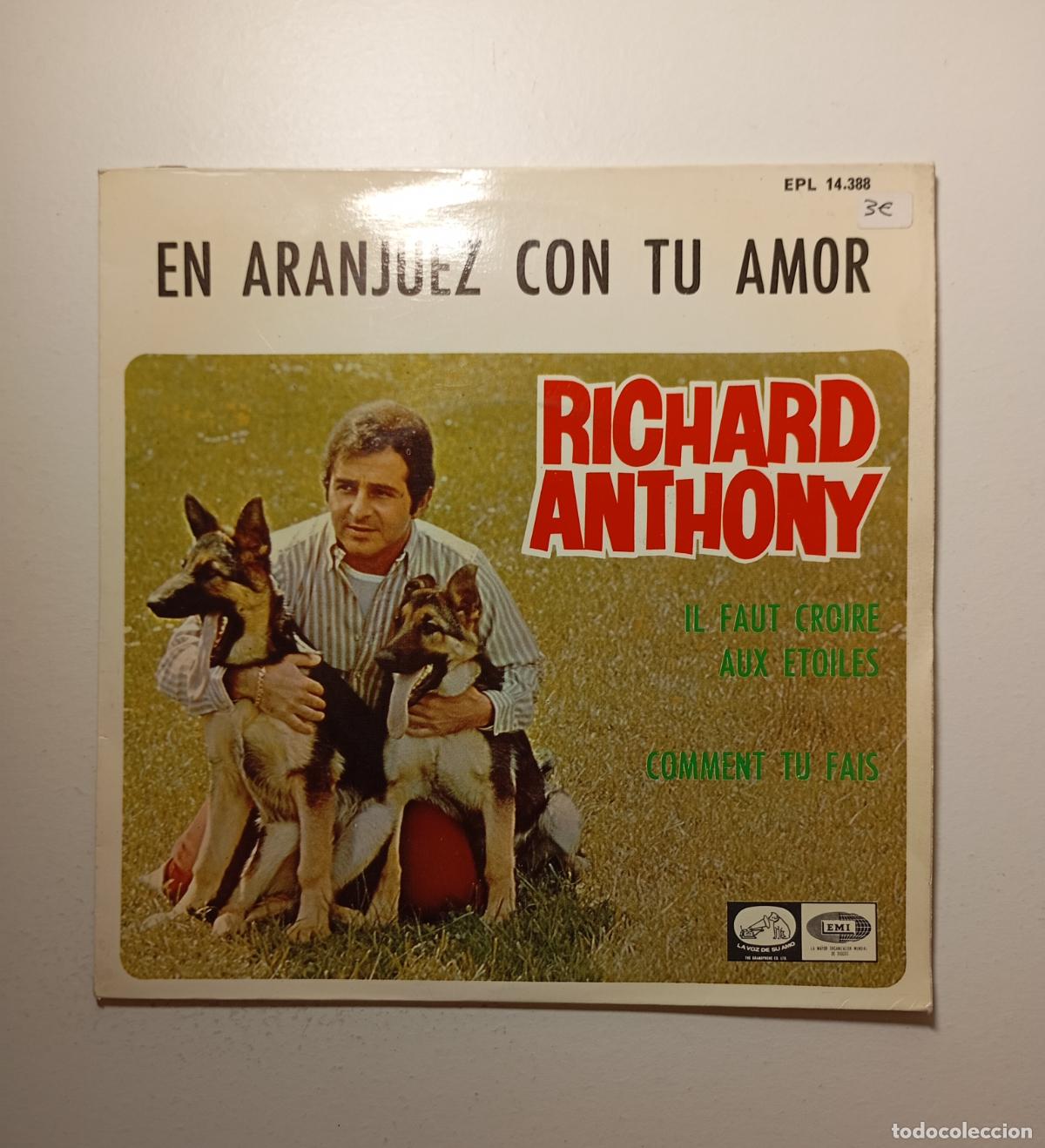 Discos de vinilo: RICHARD ANTHONY - ARANJUEZ, CON TU AMOR. EP. TDKDS26F - Foto 1