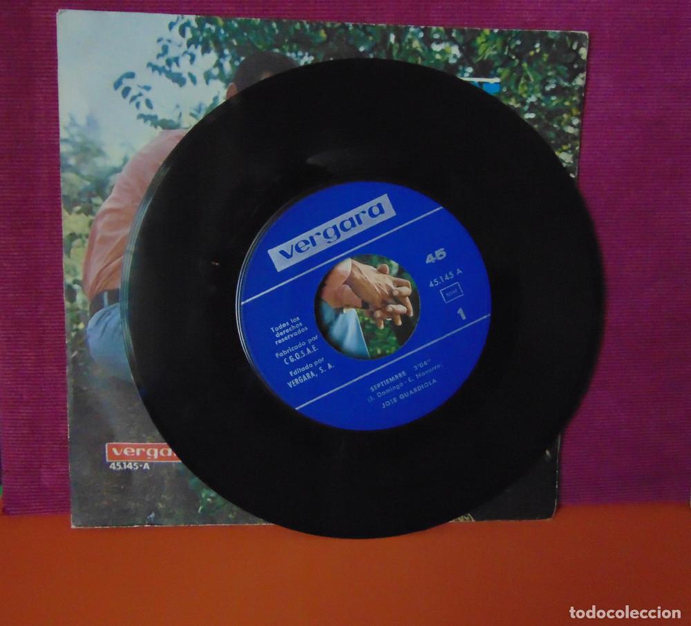 Discos de vinilo: JOSE GUARDIOLA - SEPTIEMBRE - SINGLE 1966 - Foto 3