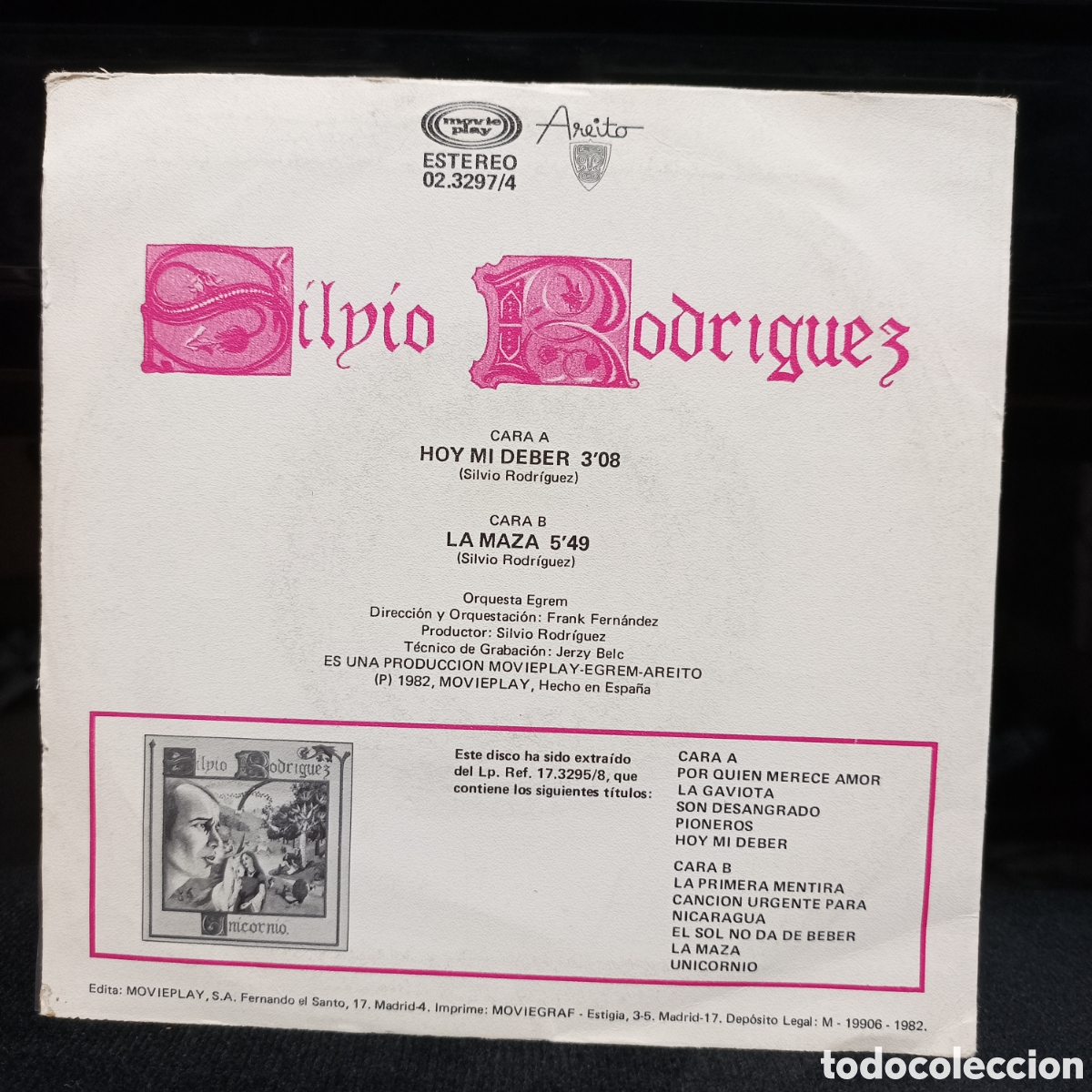 Discos de vinilo: Silvio Rodr&iacute;guez - Hoy Mi Deber 1982 - Foto 2