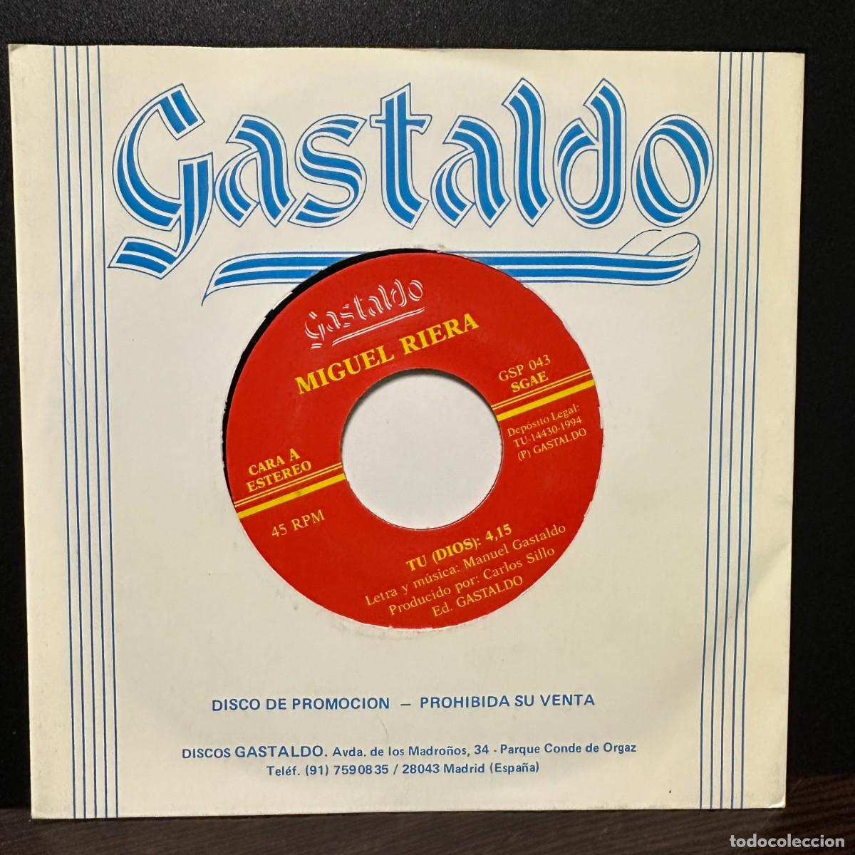 Discos de vinilo: Miguel Riera - Tu (Dios) (7&rdquo;, Single, Promo) - Foto 1