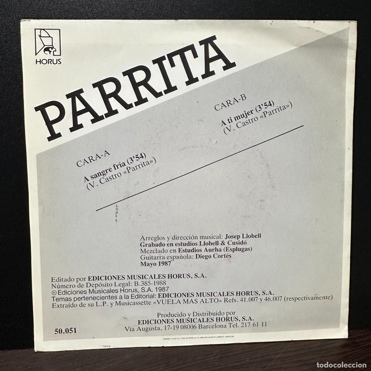 Discos de vinilo: Parrita - A Sangre Fria / A Ti Mujer (7&rdquo;, Single) - Foto 2