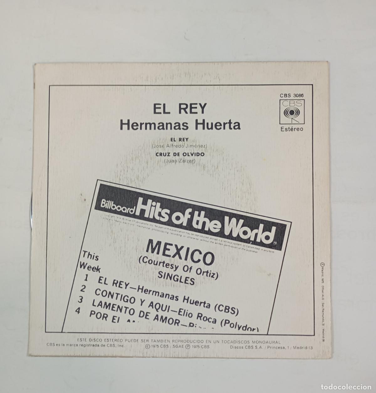 Discos de vinilo: HERMANAS HUERTA. EL REY. SINGLE. TDKDS25D - Foto 2