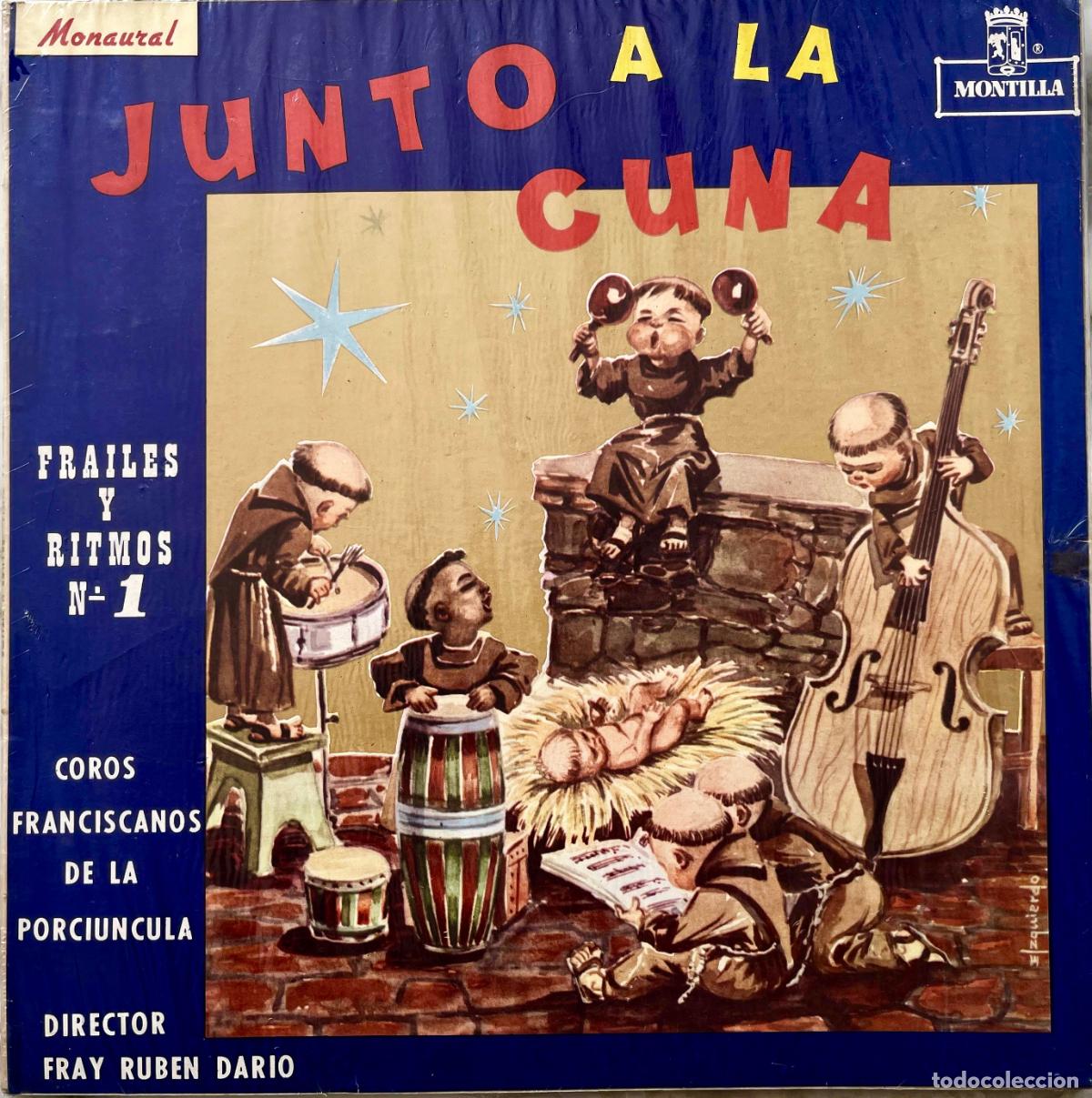 Discos de vinilo: JUNTO A LA CUNA, FRANCISCANOS DE LA PORCIUNCULA. FRAILES Y RITMOS N&ordm;1. LP COLOMBIA PORTADA DOBLE