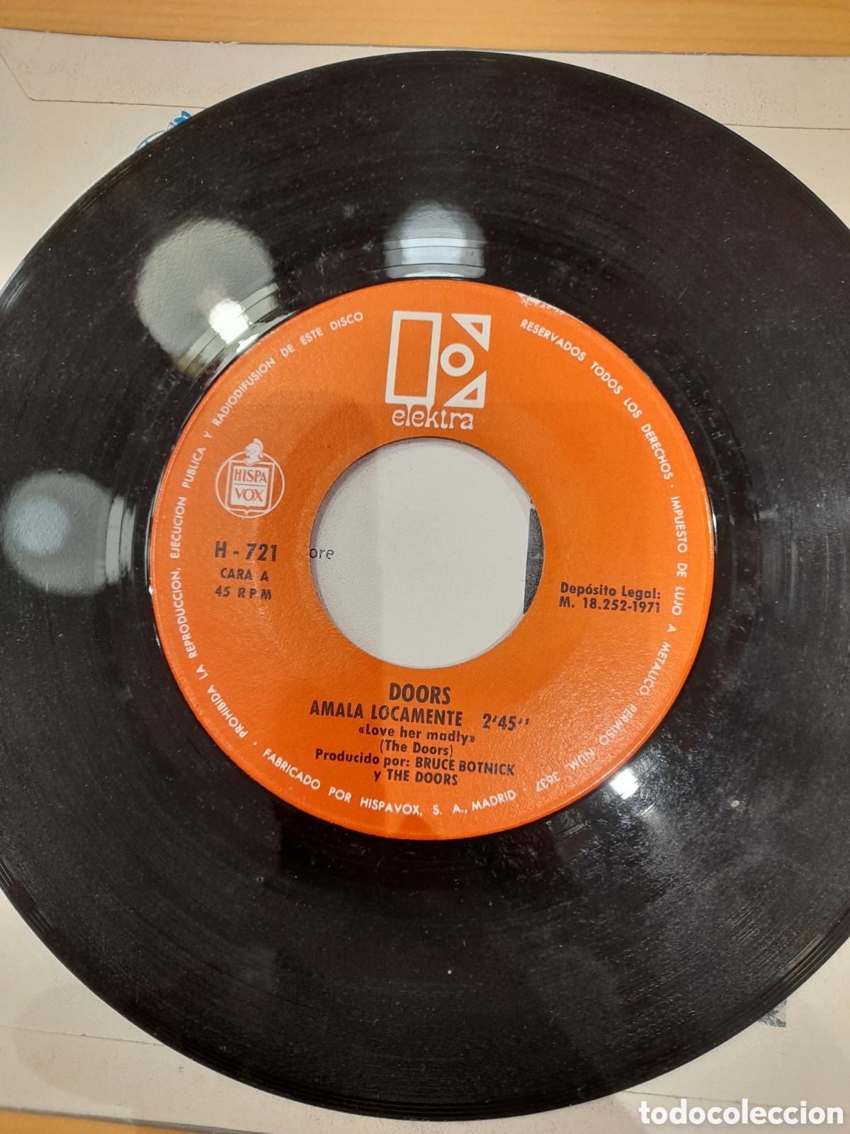 Discos de vinilo: THE DOORS. &Aacute;MALA LOCAMENTE SINGLE 1971 - Foto 4
