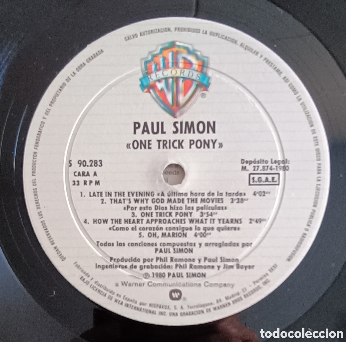 Discos de vinilo: Paul Simon, 1980 - One-Trick Pony - Foto 5