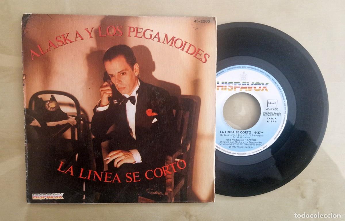Discos de vinilo: ALASKA Y LOS PEGAMOIDES - LA L&Iacute;NEA SE CORT&Oacute; 1982 (HISPAVOX) - Foto 2