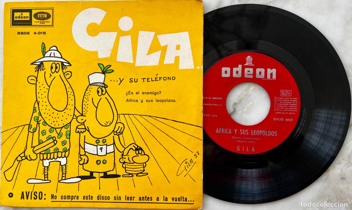 Disques de vinyle: GILA... Y SU TELEFONO. &iquest;ES EL ENEMIGO?. CONSTRUCCION DEL GRAMOLINO EN CONTRAPORTADA. SINGLE ESPA&Ntilde;A