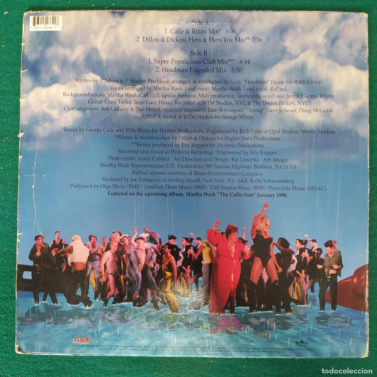 Discos de vinilo: Martha Wash featuring RuPaul &ndash; Its Raining Men... The Sequel - Foto 2