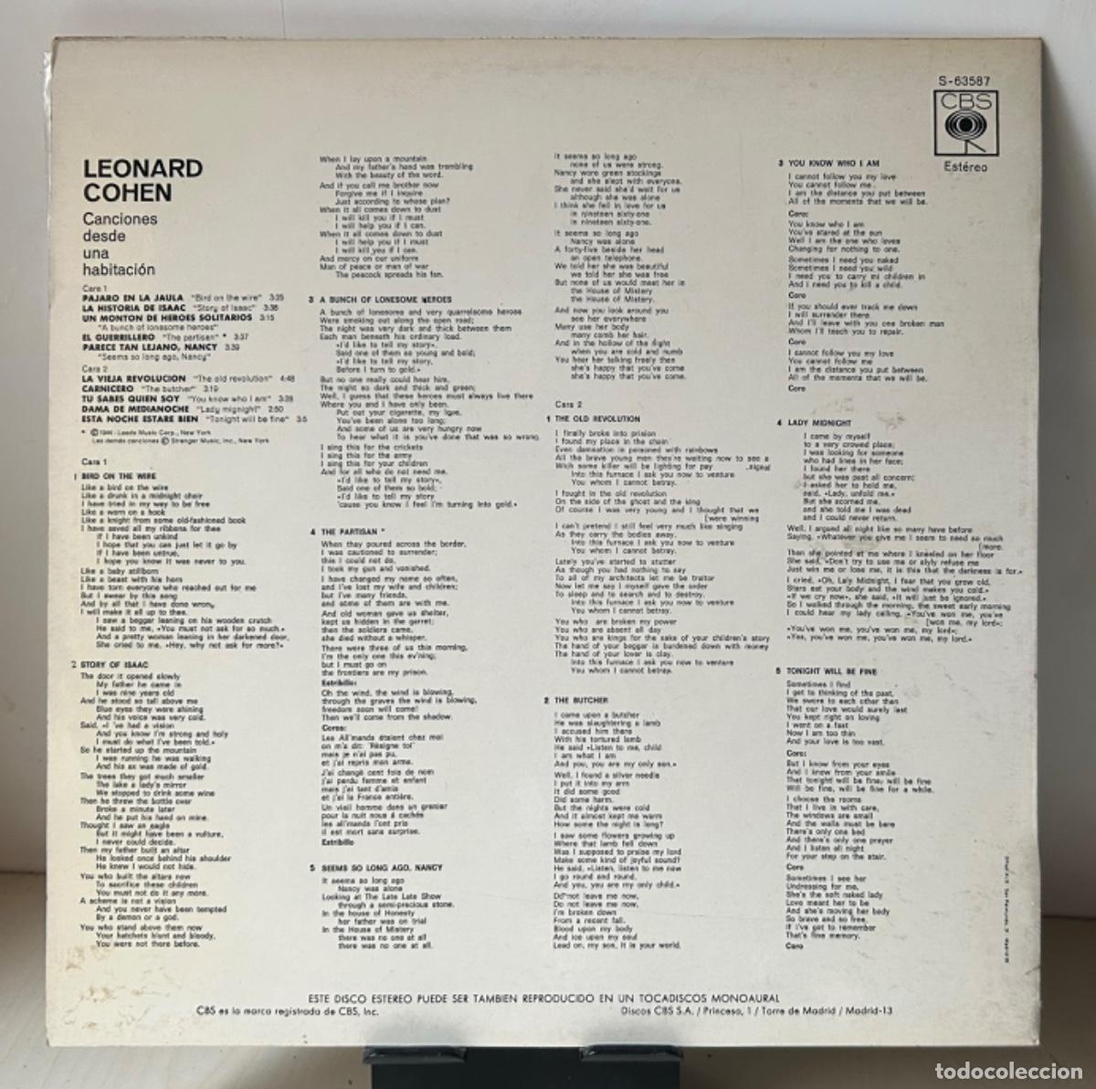 Discos de vinilo: Leonard Cohen - Songs From A Room - LP - Foto 2