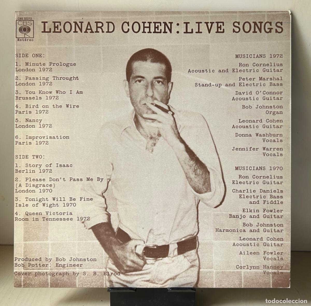Discos de vinilo: Leonard Cohen - Live Songs - LP - Foto 1