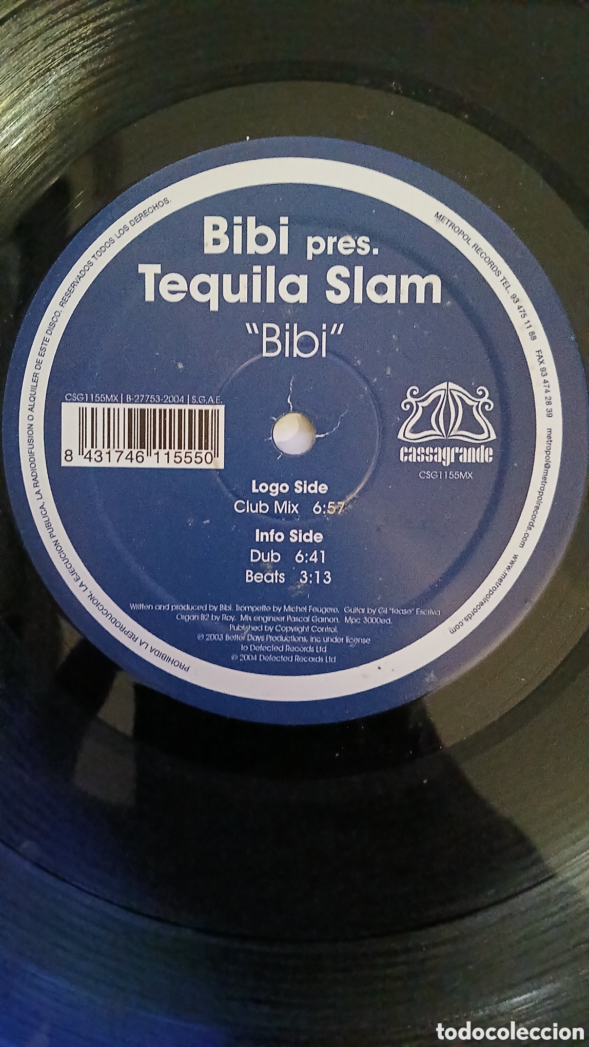Discos de vinilo: TEQUILA SLAM - BIBI - Bibi presenta. Tequila Slam- SPAIN/CASSAGRANDE- MAXI - Foto 2