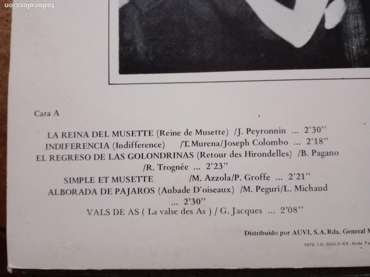 Discos de vinilo: Marcel Azzola - acorde&oacute;n musette - Foto 3