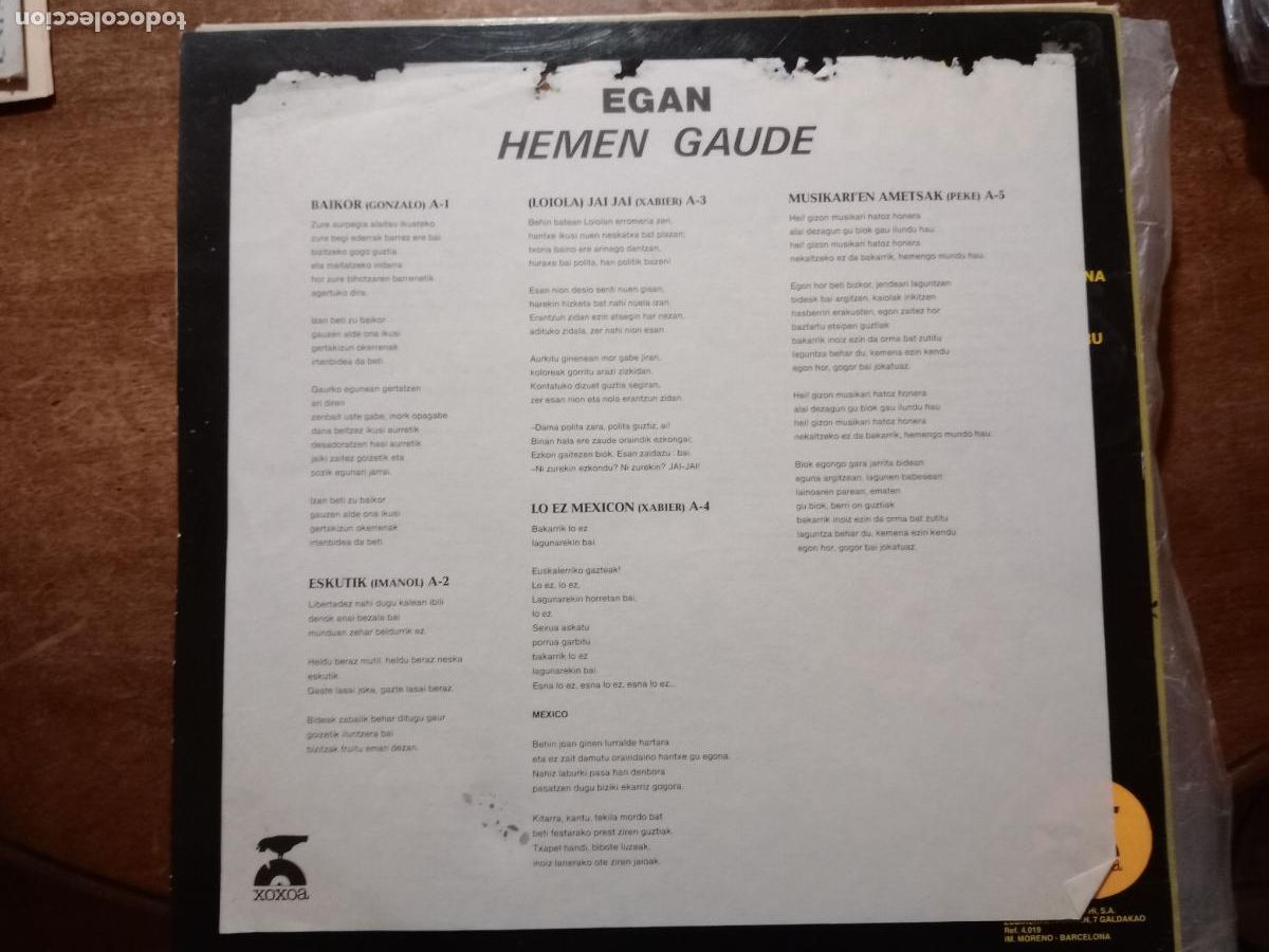 Discos de vinilo: Egan taldea - hemen gaude - Foto 3
