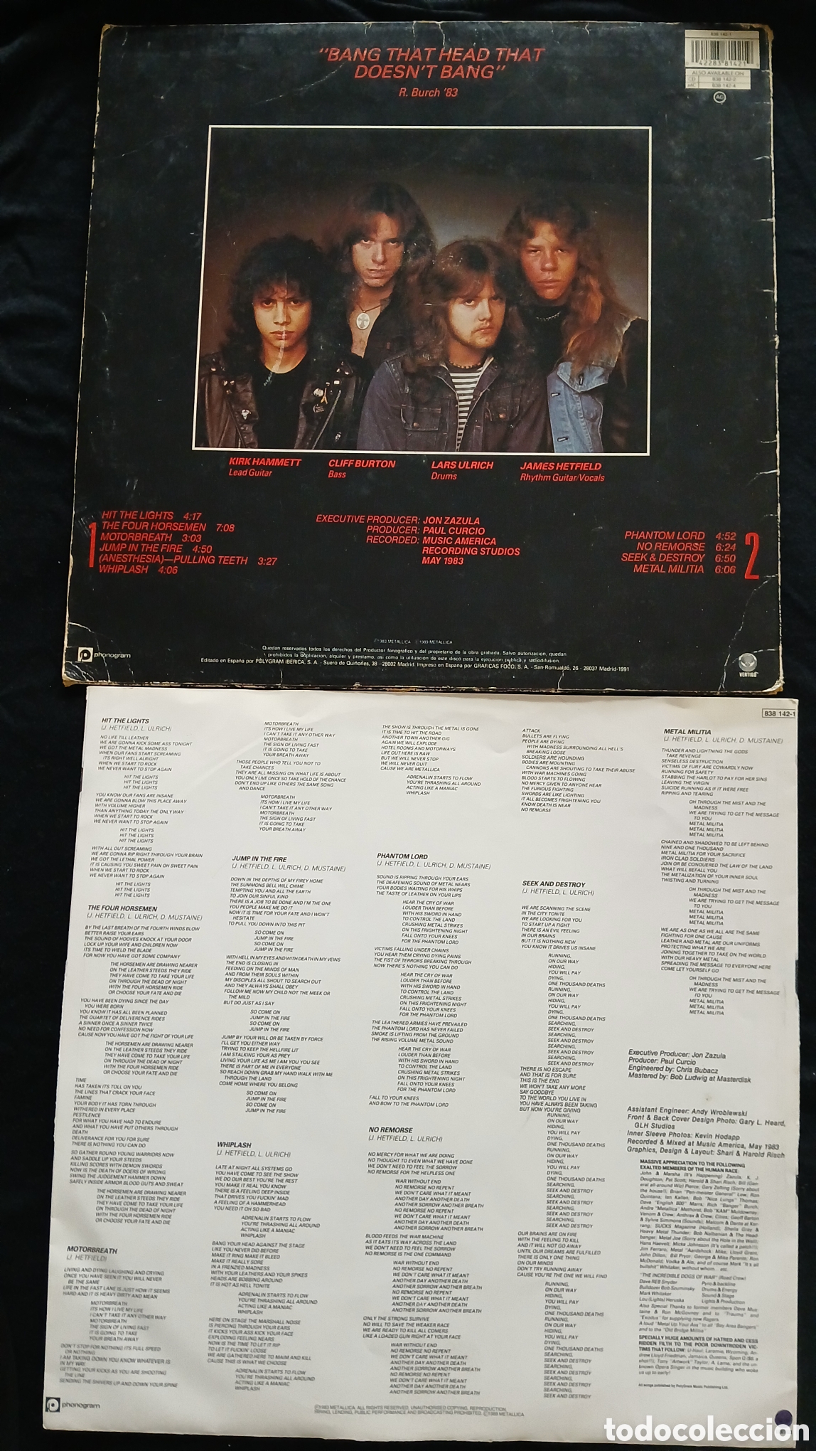 Discos de vinilo: METALLICA - KILL EM ALL - SPAIN/VERTIGO - LP - Foto 3