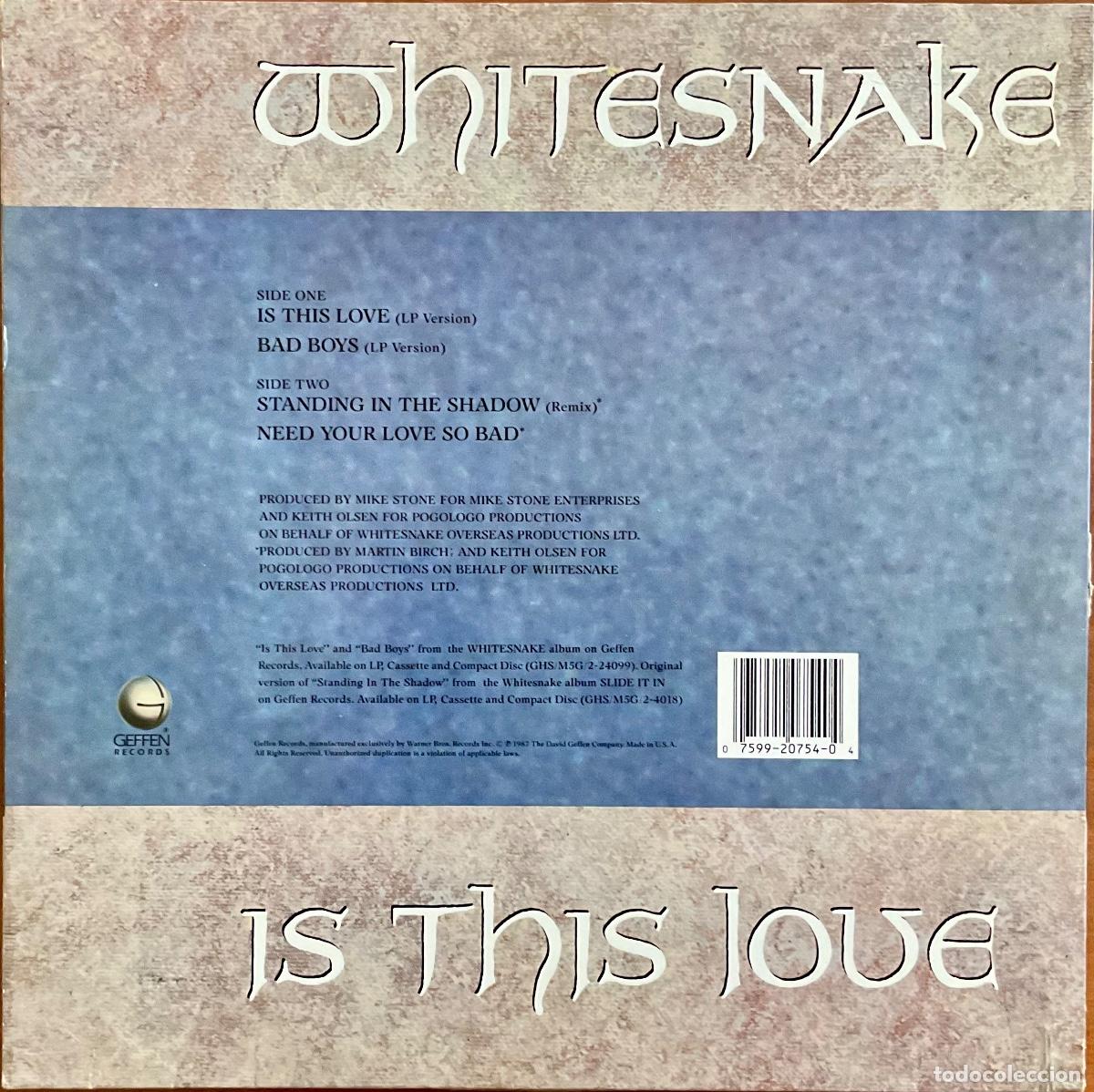 Discos de vinilo: WHITESNAKE - IS THIS LOVE - Foto 2
