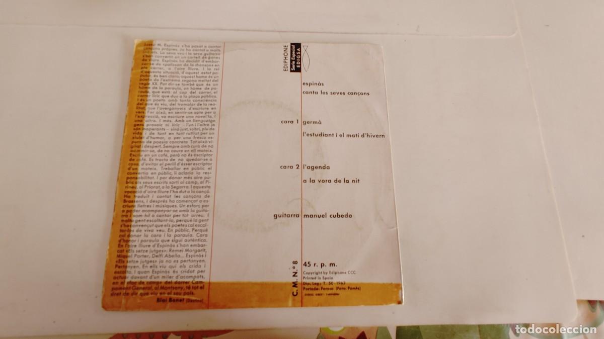 Discos de vinilo: ESPINAS CANTA LES SEVES CAN&Ccedil;ONS-EP GERMA +3 - Foto 2
