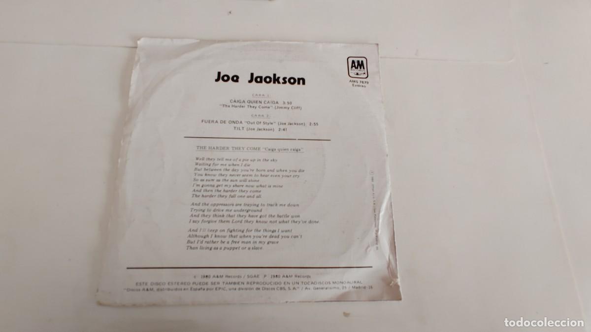 Discos de vinilo: JOE JACKSON BAND-SINGLE CAIGA QUIEN CAIGA - Foto 2