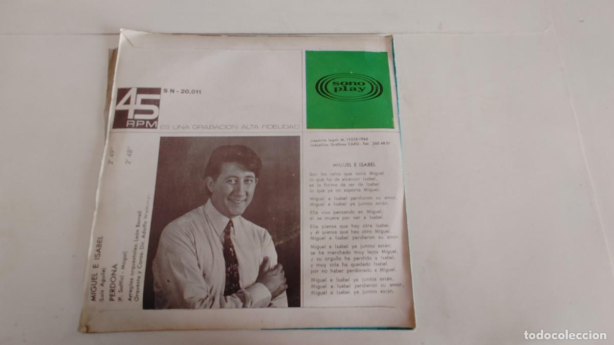 Discos de vinilo: LUIS AGUILE-SINGLE MIGUEL E ISABEL - Foto 2