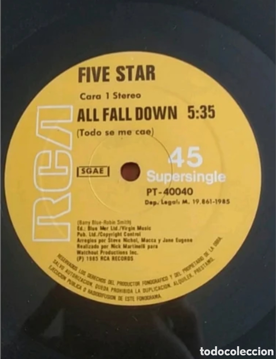 Discos de vinilo: Maxi single Five Star. All fall down - Foto 3
