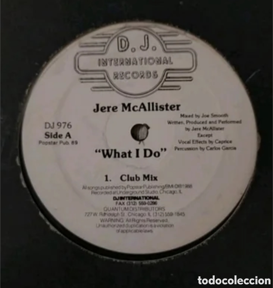 Discos de vinilo: Maxi single Jere McAllister. What I Do - Foto 1