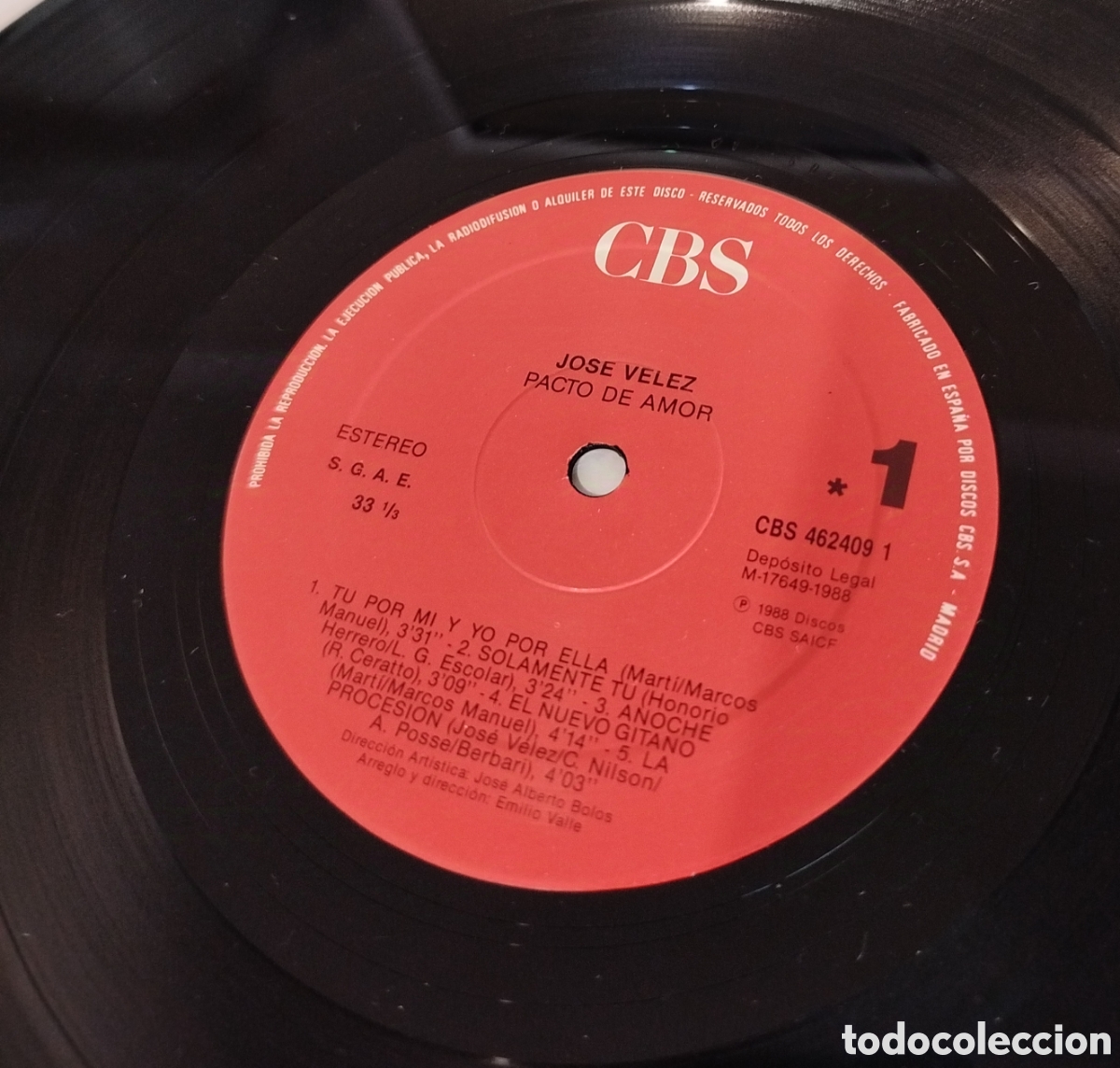 Discos de vinilo: Jos&eacute; V&eacute;lez - Pacto de amor - Foto 3