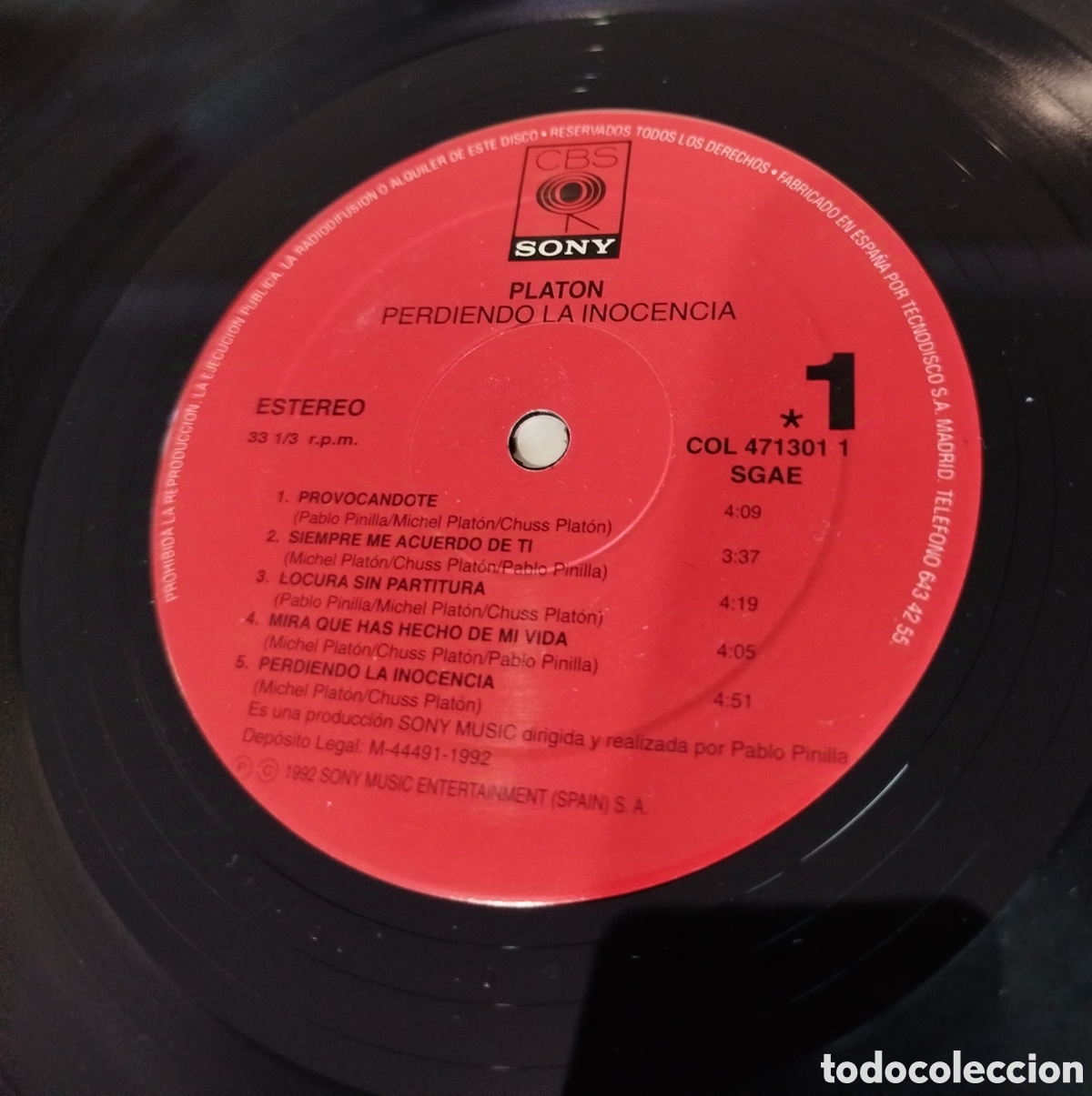 Discos de vinilo: Plat&oacute;n - perdiendo la inocencia - Foto 3