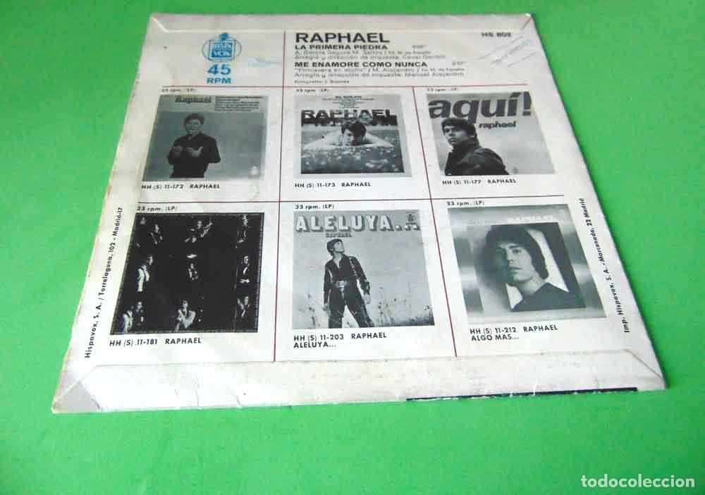 Discos de vinilo: RAPHAEL - LA PRIMERA PIEDRA - SINGLE - Foto 5