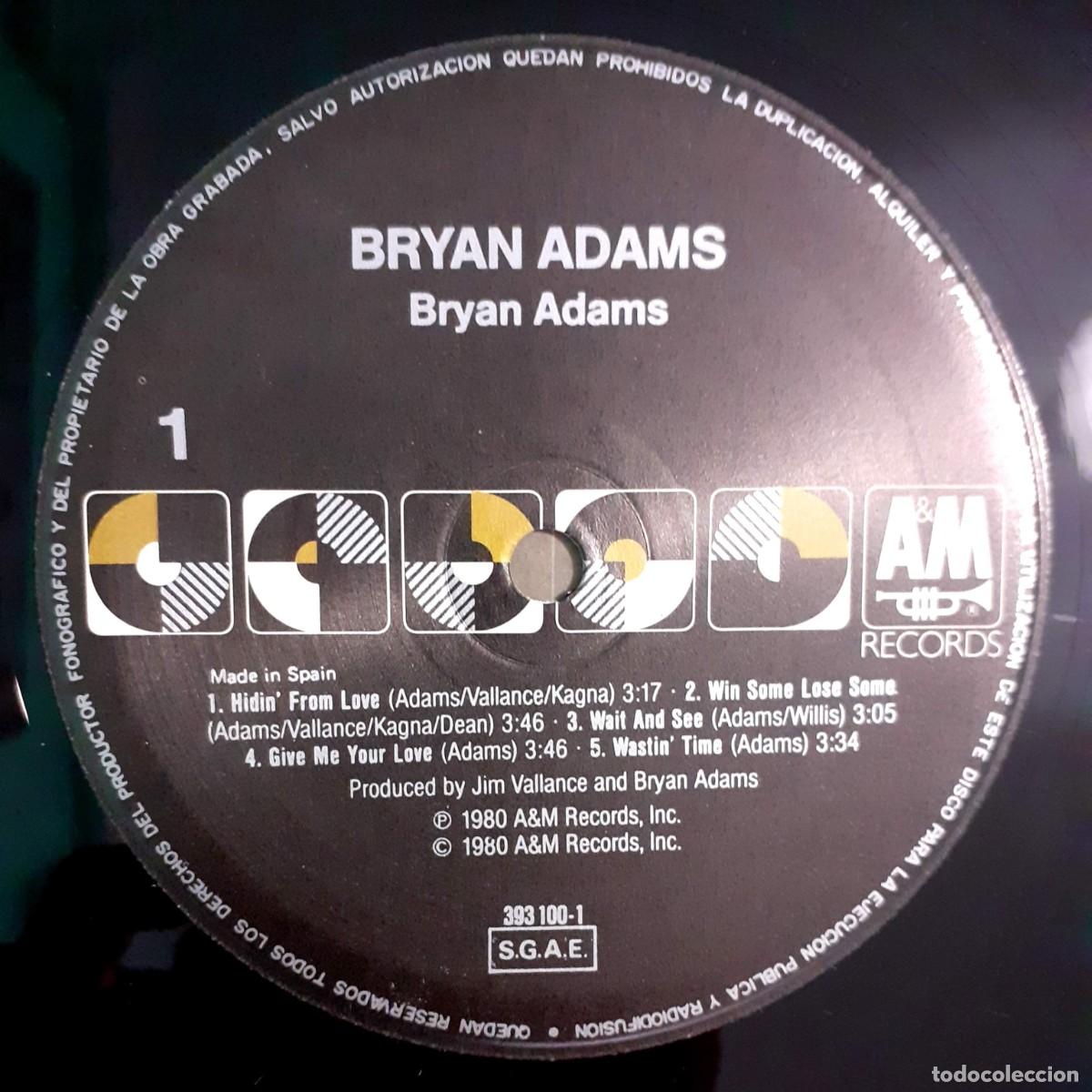 Discos de vinilo: Disco de vinilo de BRYAN ADAMS (A&M Records, 1980) - Foto 3