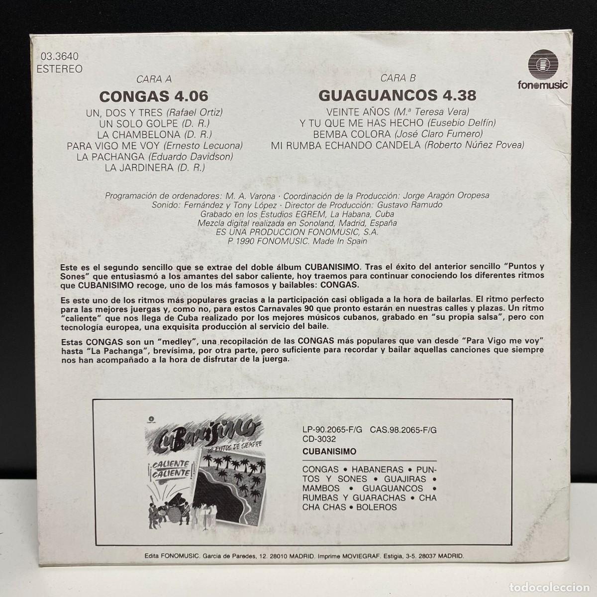 Discos de vinilo: Cubanisimo - Carnavales 90 (7&rdquo;, Single) - Foto 2