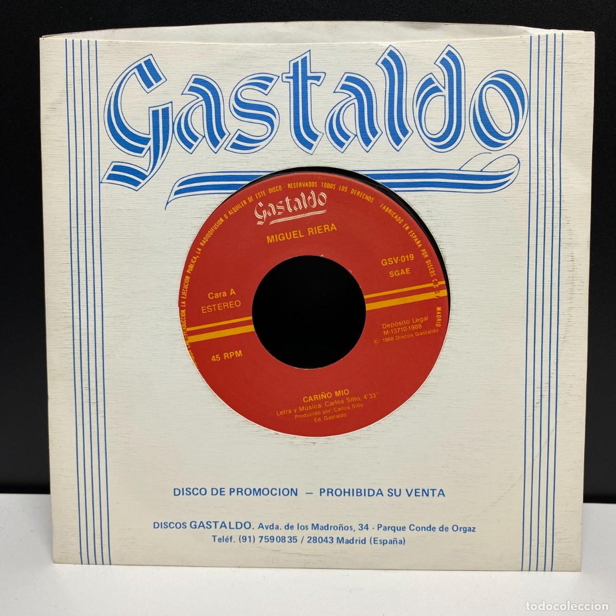 Discos de vinilo: Miguel Riera - Cari&ntilde;o Mio (7&rdquo;, Single, Promo) - Foto 1