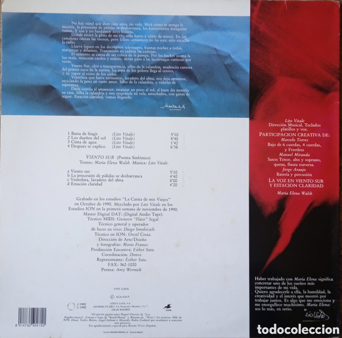 Discos de vinilo: Disco de vinilo Lito Vitale Cuarteto - Foto 2