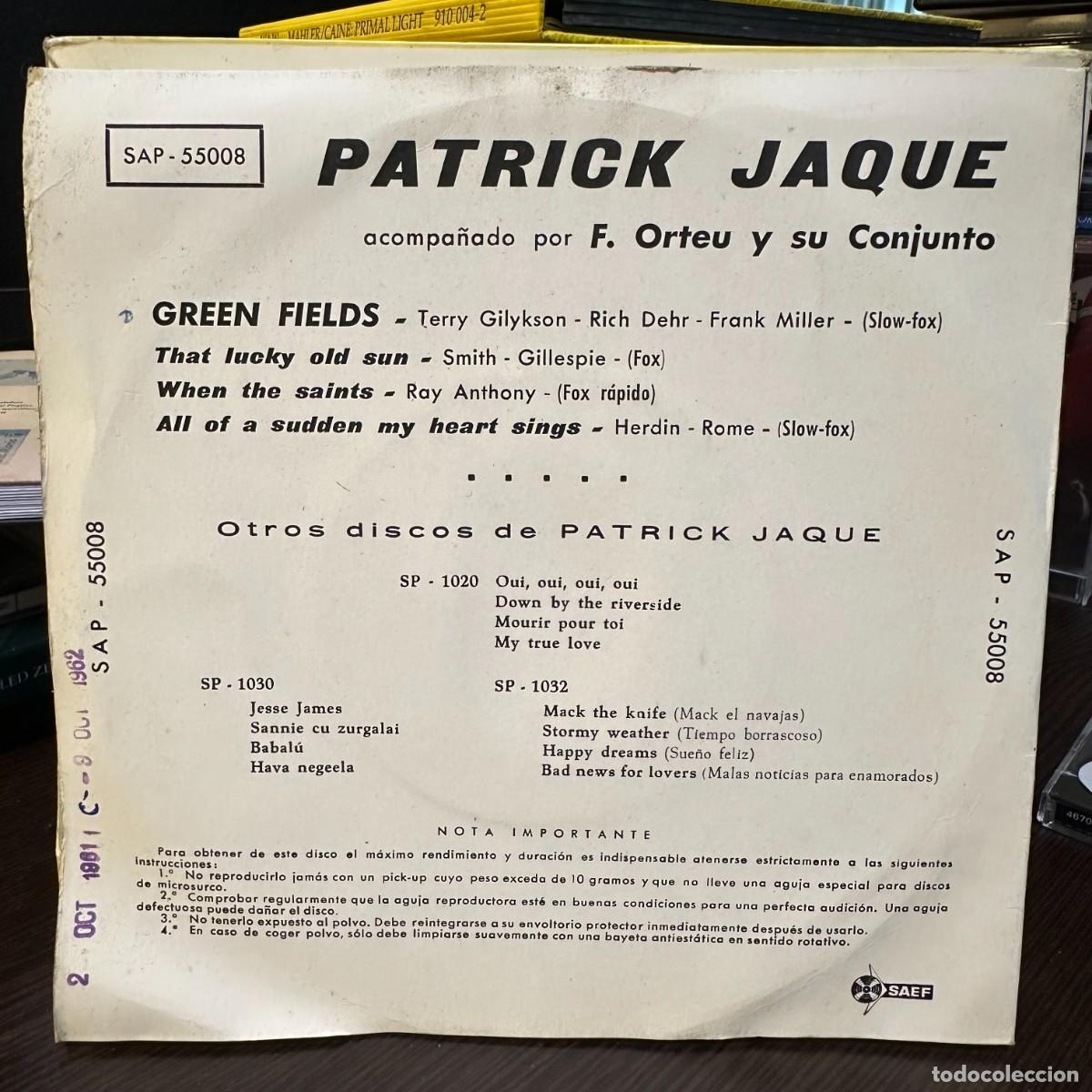 Discos de vinilo: Patrick Jaque - Green Fields (7&rdquo;, EP) - Foto 2