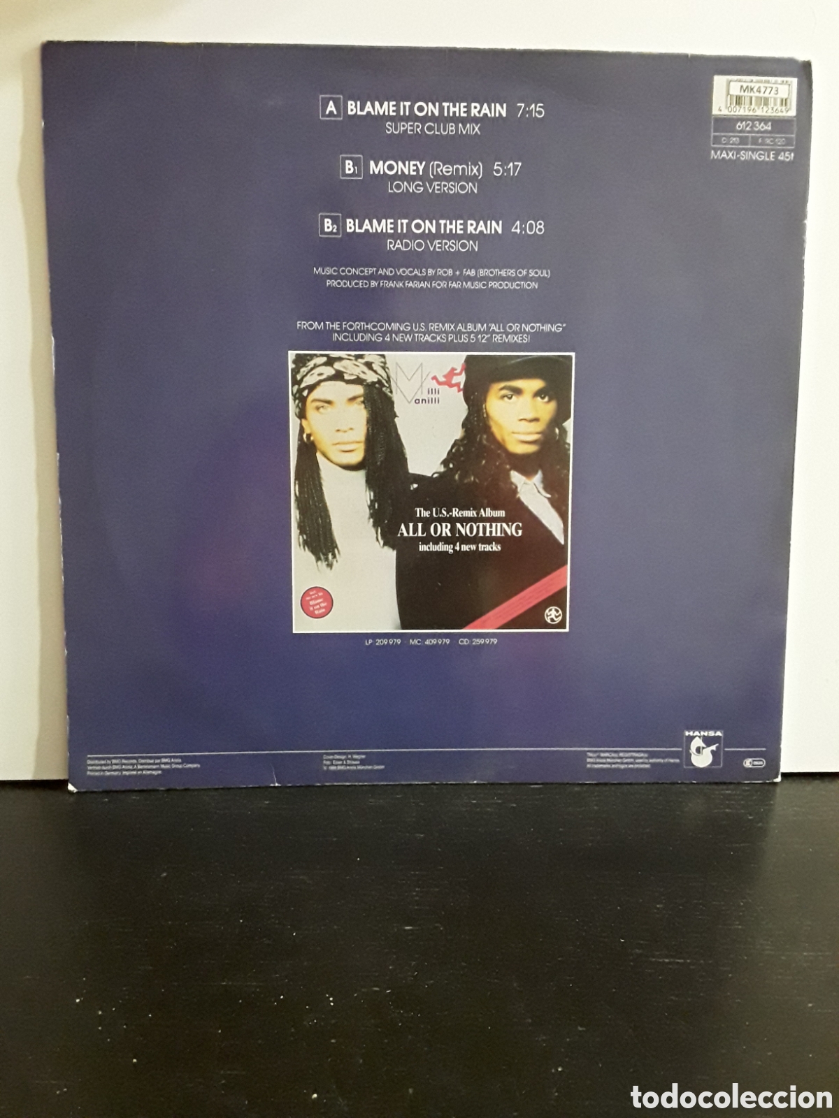 Discos de vinilo: Milli Vanilli &lrm;&ndash; Blame It On The Rain - Foto 2