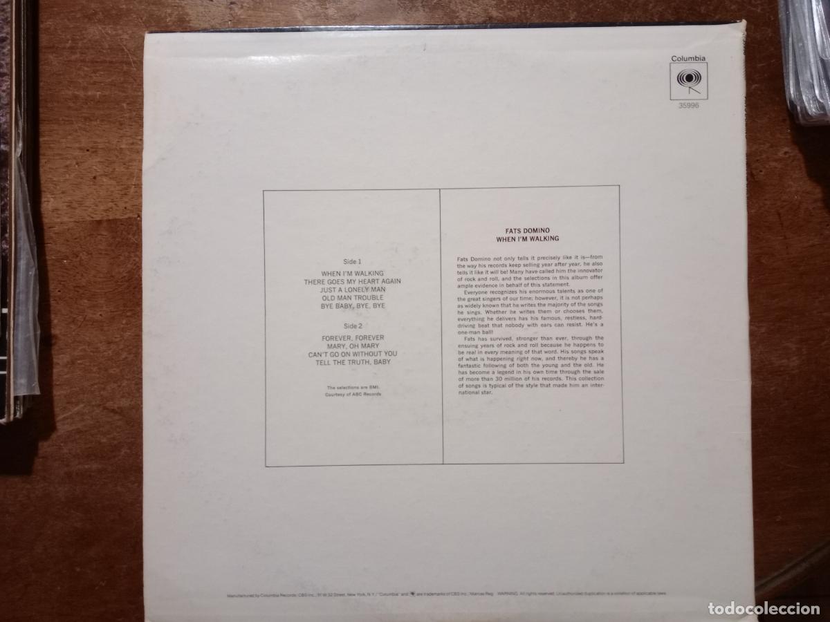 Discos de vinilo: Fats Domino - when im walking - Foto 3
