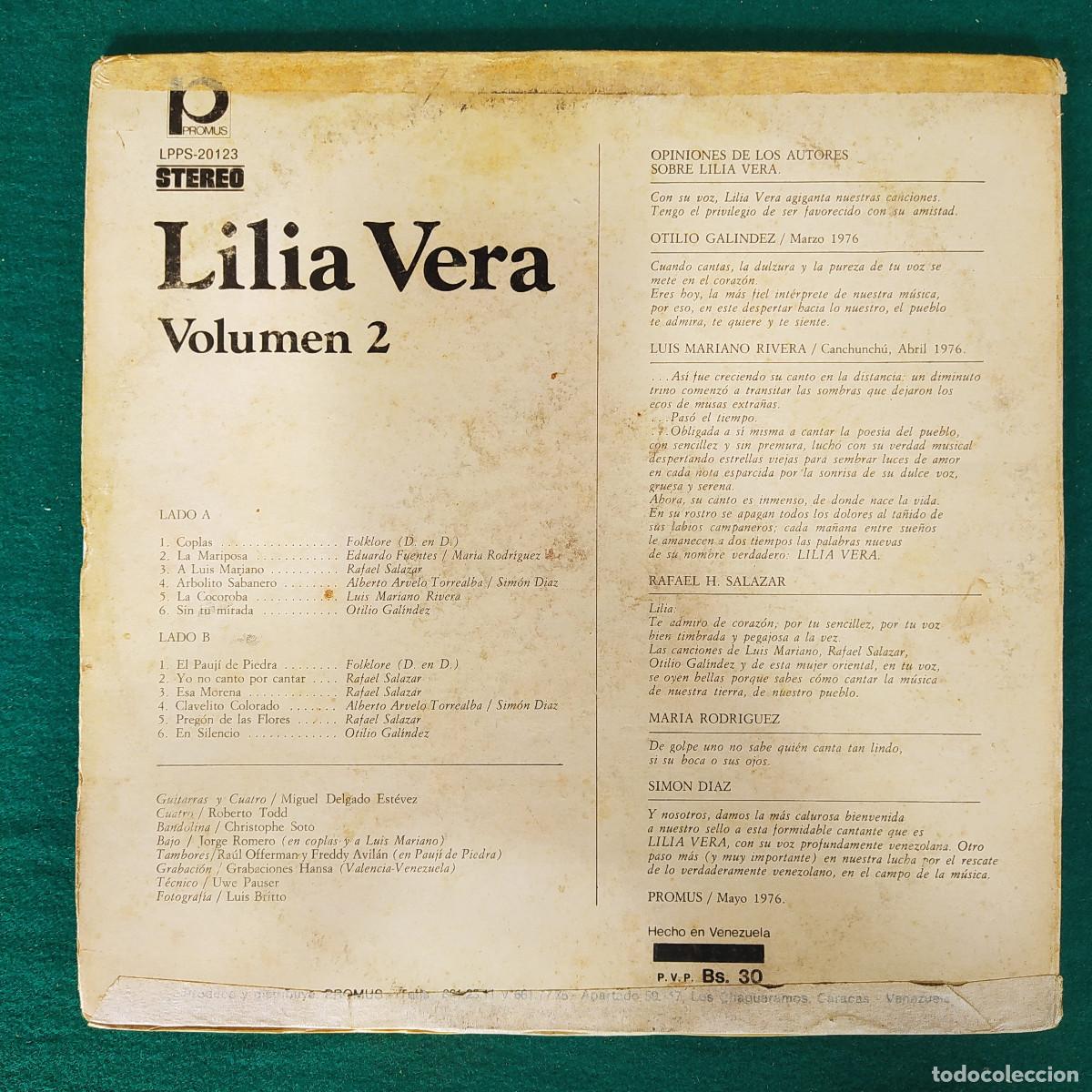 Discos de vinilo: Lilia Vera &ndash; Volumen 2 - Foto 2