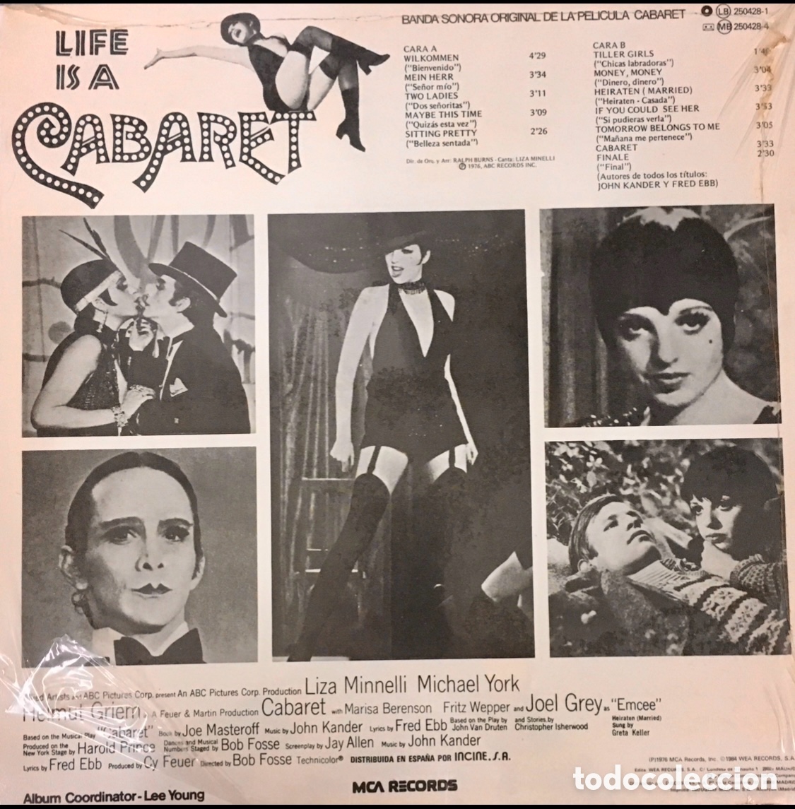 Discos de vinilo: Disco Vinilo LP. BSO. &ldquo;Cabaret&rdquo;. 1976. - Foto 2