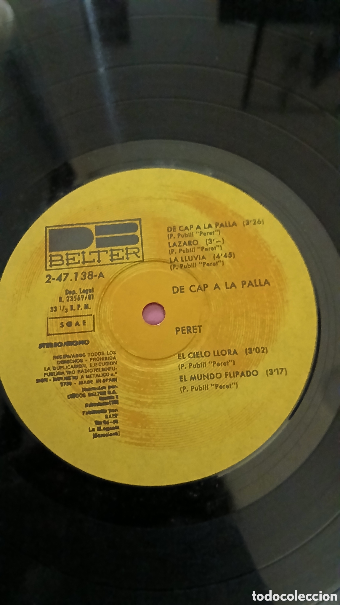 Discos de vinilo: PERET- DE CAP A LA PALLA- LP- SPAIN/BELTER - IB - Foto 2